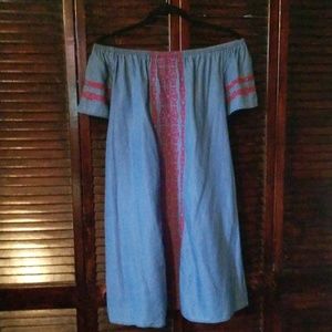 Denim off the shoulder dress